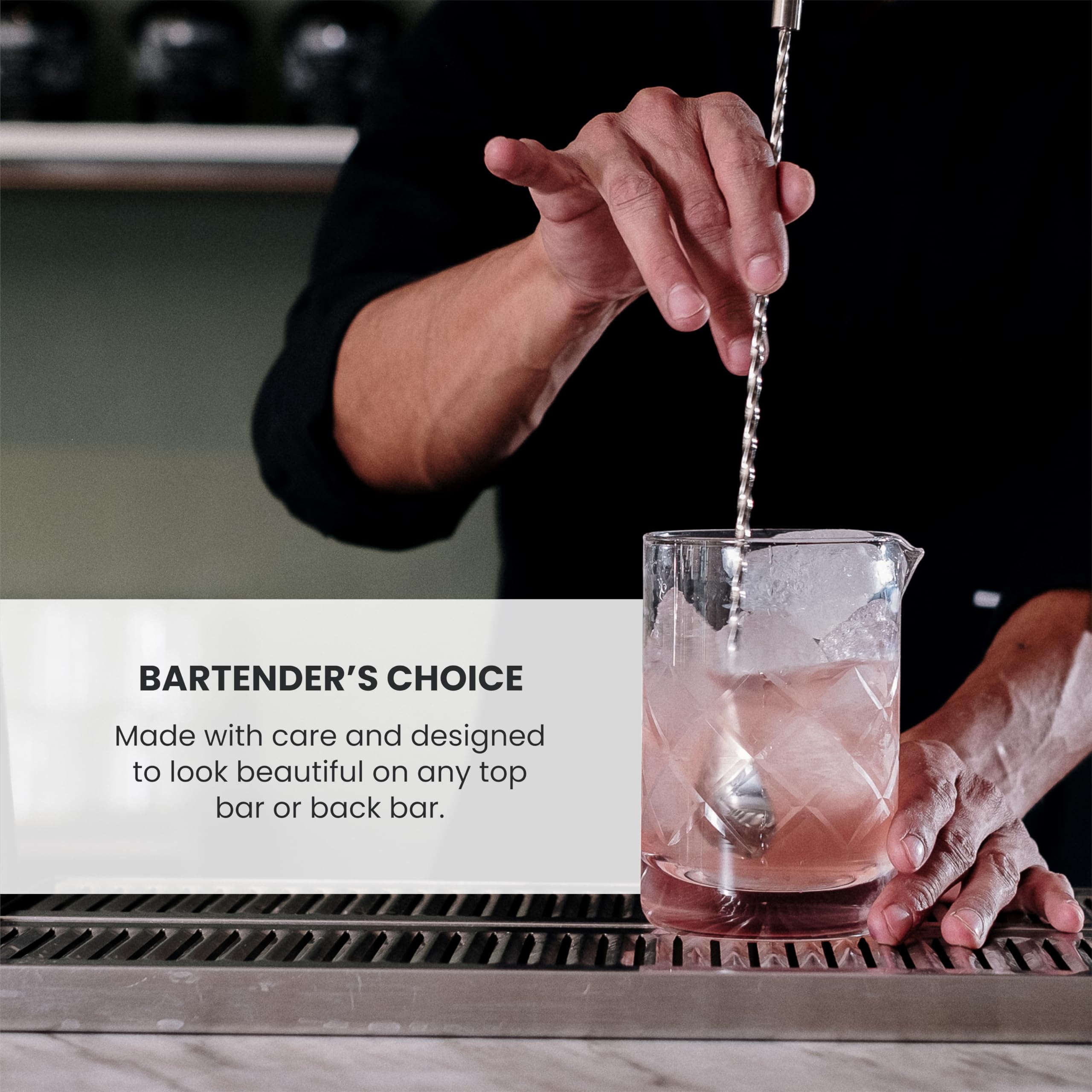A Bar Above Botanica Cocktail Mixing Glass - 18oz Thick & Sturdy Glass Beaker for Mixing & Stirring Drinks - Professional Bar Tools for Home & Commercial Use - Perfect for Cocktail Parties, Bartending & Mixology