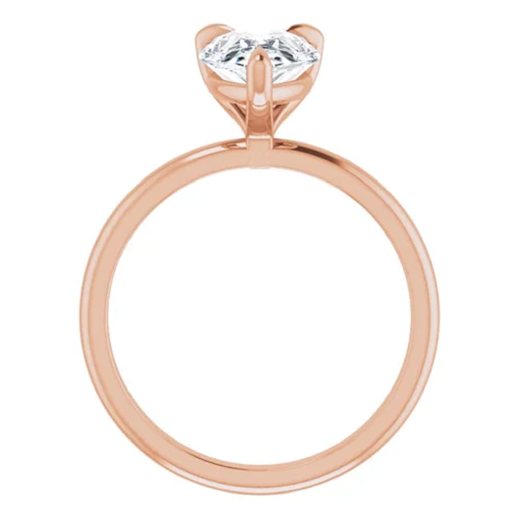 10K Solid Rose Gold Handmade Engagement Ring - 1 CT Pear Cut Moissanite Diamond Solitaire Wedding Band for Women - Perfect for Proposals, Anniversaries & Bridal Jewelry Gifts