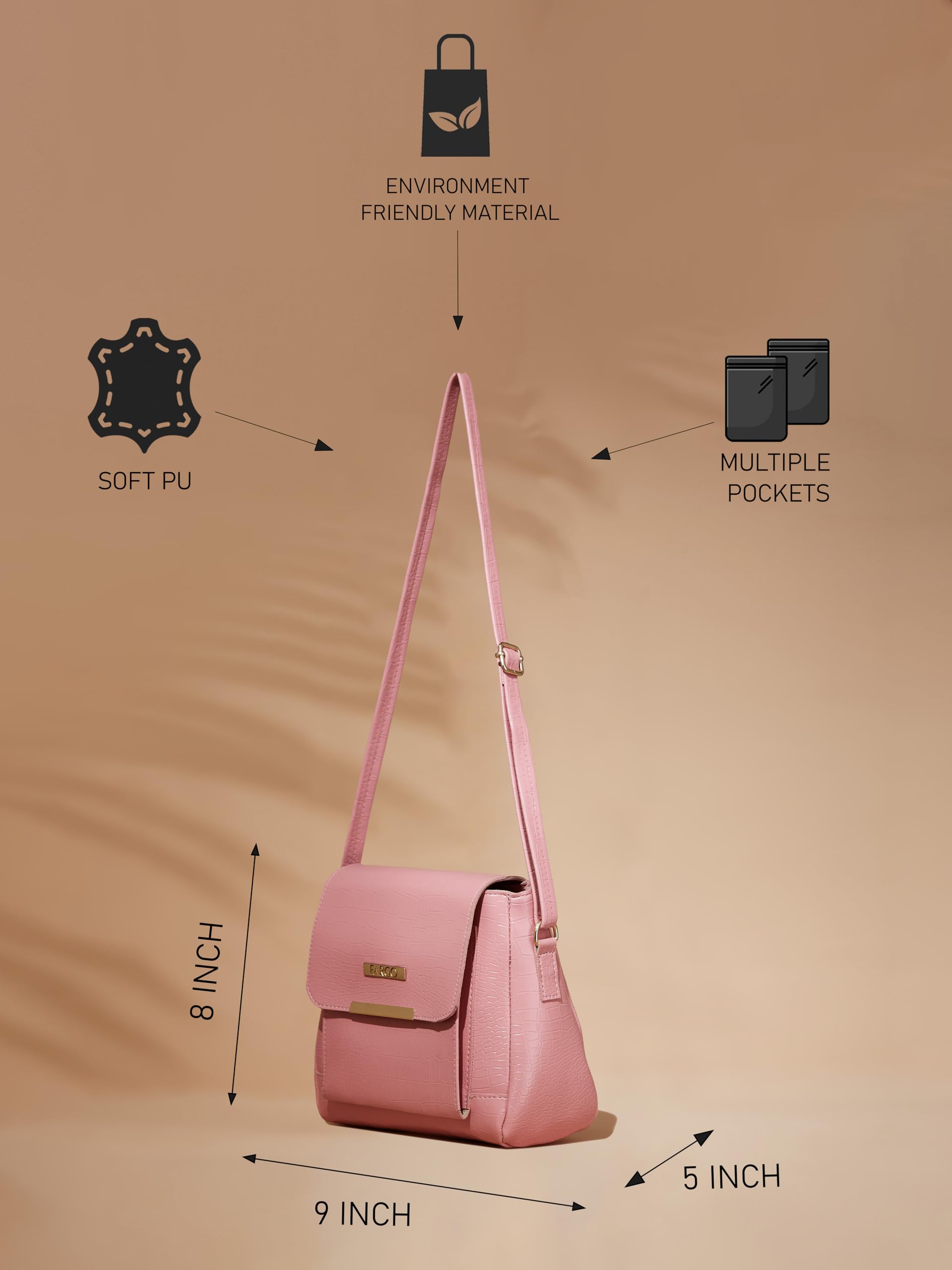 Fashionable PU Leather Women's Sling Bag - Crossbody Purse for Daily Use, Travel & Shopping | Trendy Handbag for Women