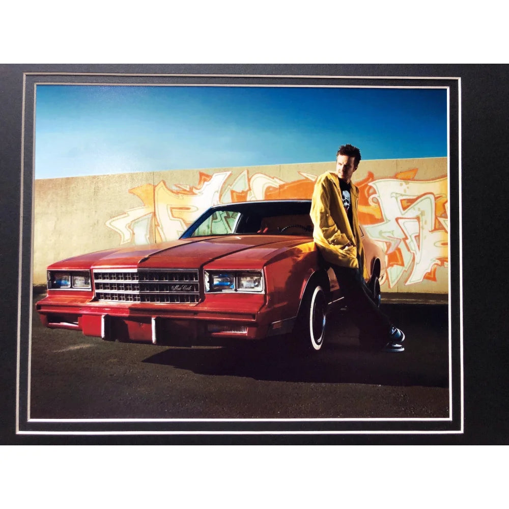 Bryan Cranston & Aaron Paul Signed Dos Hombres Mezcal Bottle - Breaking Bad Memorabilia with Framed License Plate Collage - JSA Certified Authentic - Perfect for Breaking Bad Fans Collection & Man Cave Decor