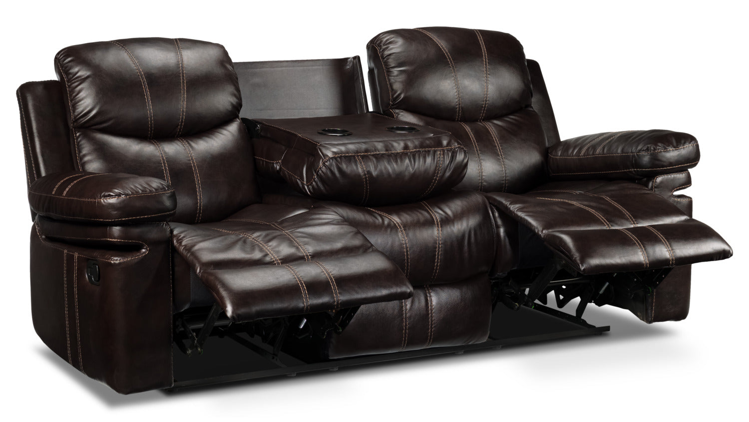 Barcelona Reclining Sofa - Brown Leather Recliner Couch for Living Room | Modern Comfortable Sectional Sofa for Home Theater & Relaxation