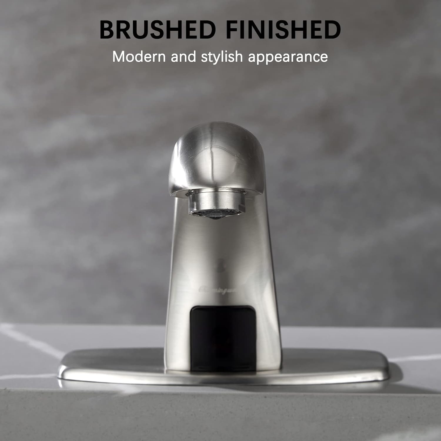 Automatic Sensor Touchless Bathroom Sink Faucet - Motion Activated Brushed Nickel Faucet with Hole Cover Plate - Ideal for Modern Homes, Public Restrooms & Water Conservation