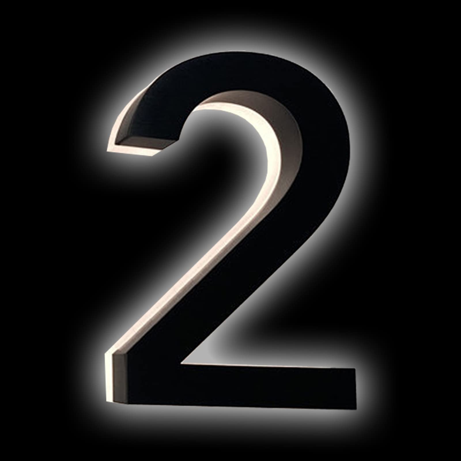 20 Inch LED Backlit House Numbers - Black Modern Address Plaque with White Light for Outdoor/Indoor Use - Weatherproof Low-Voltage Illuminated Sign for Day & Night Visibility - Perfect for Home Entrance, Mailbox, or Business Frontage