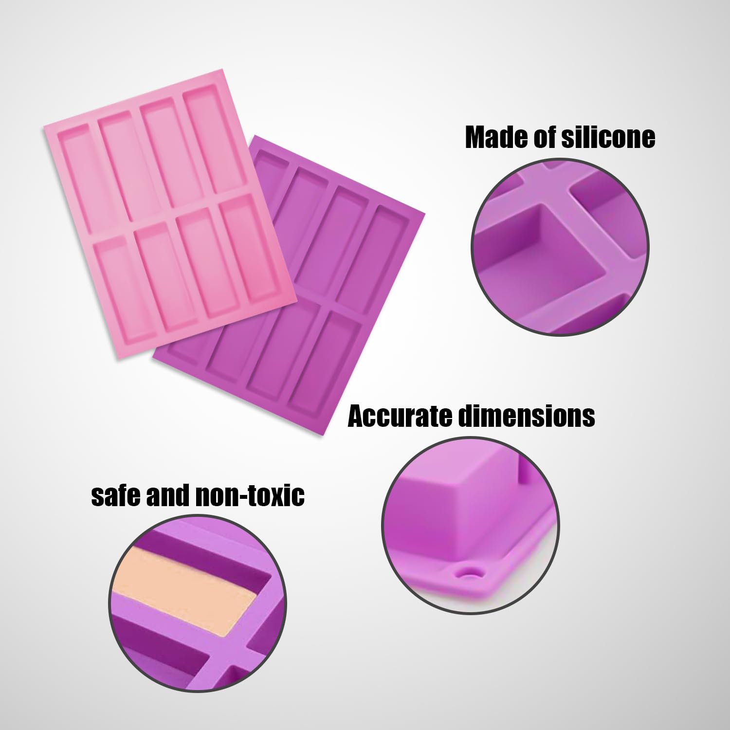 NyxSeat 8-Cavity Silicone Bar Mold - Non-Stick Rectangular Baking Tray for Granola Bars, Energy Bars, Cookies - Flexible & Easy to Release Kitchen Baking Tool (Perfect for Homemade Snacks, Meal Prep & Party Treats)
