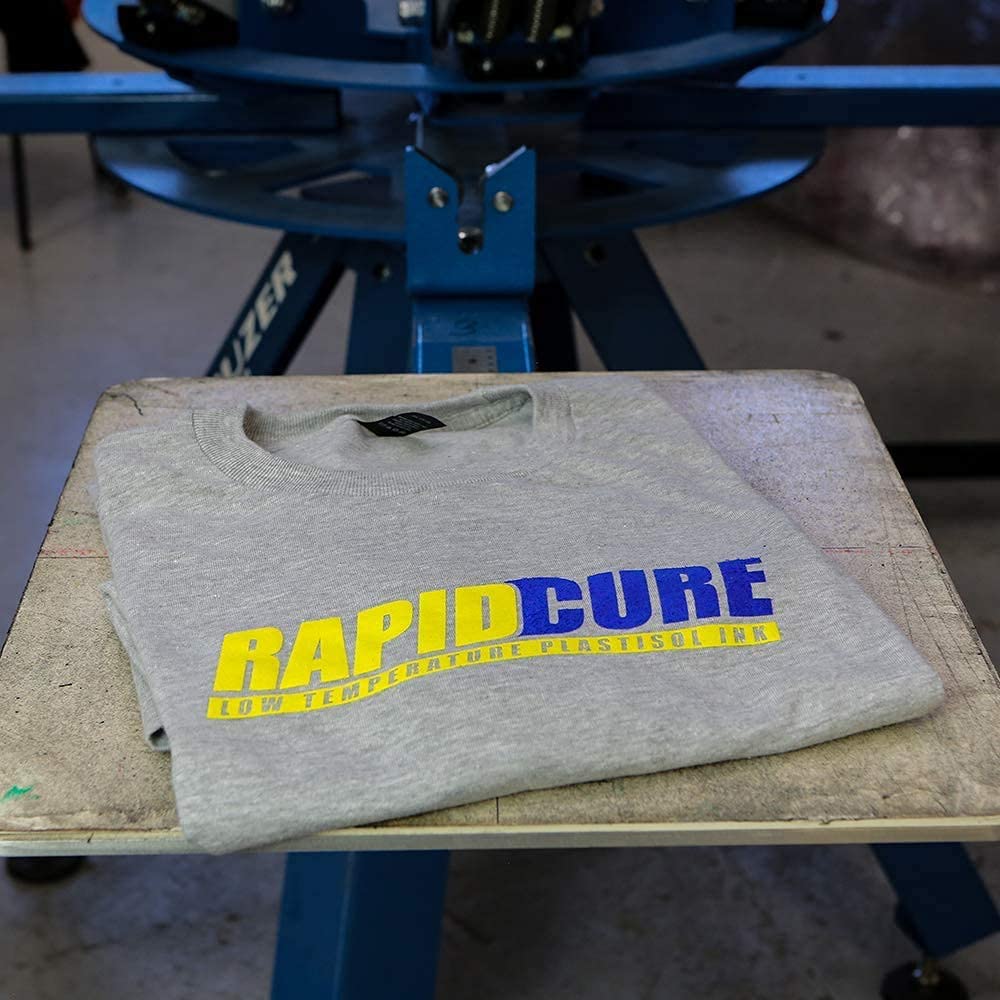 Rapid Cure® Blue Plastisol Screen Printing Ink (5 Gallon - 640oz) - Fast Drying Fabric Paint for T-Shirts, Hoodies & Bags - Made in USA - Ideal for DIY Printing, Custom Apparel & Small Business Production