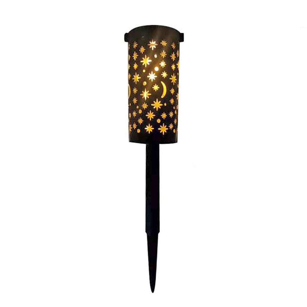 Solar Powered Outdoor Hanging Lanterns - Moon & Star Pattern LED Lights with Handle, Waterproof Metal Design for Garden, Patio, Yard & Pathway Decor - Perfect for Romantic Evenings, Backyard Parties & Holiday Lighting