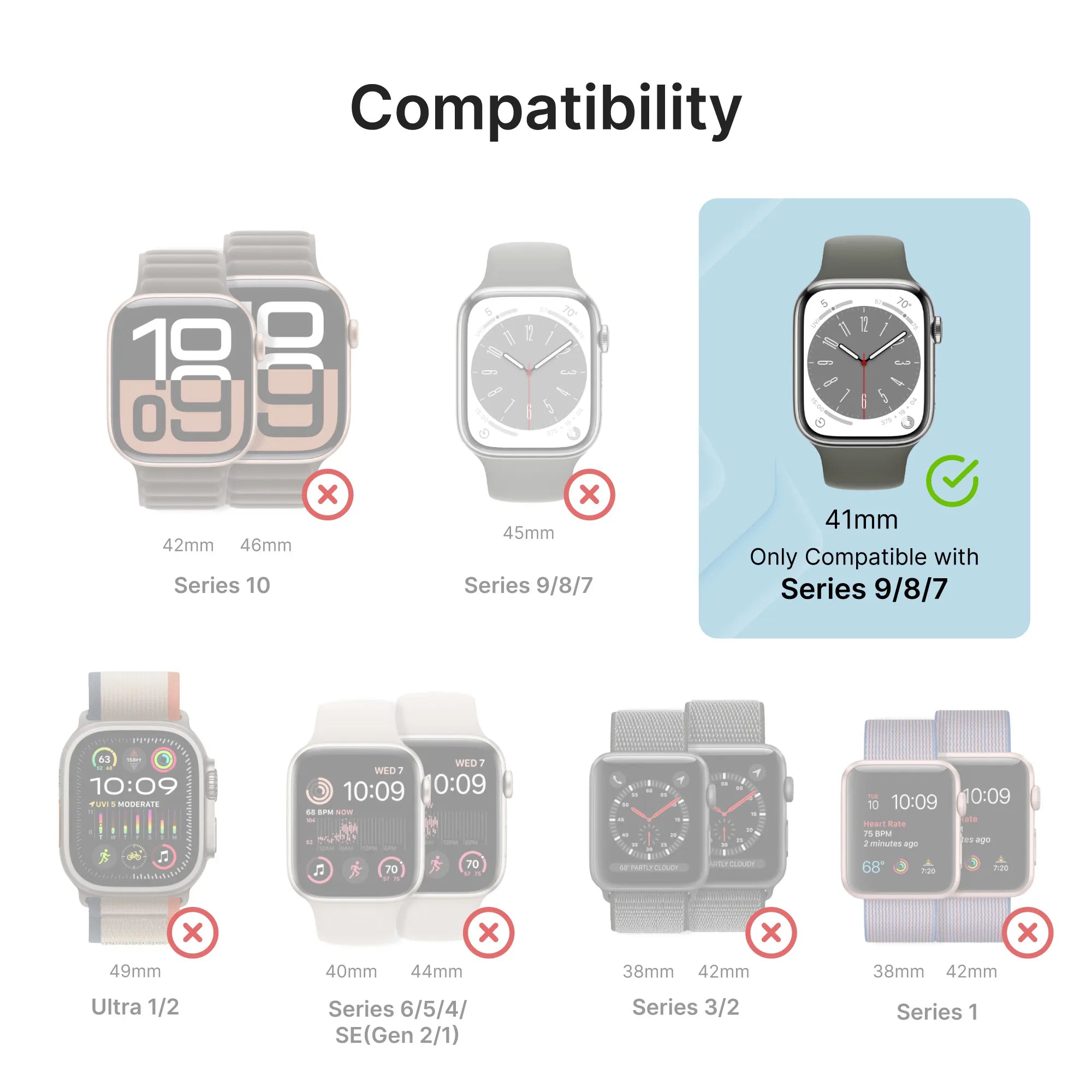 Durable 41mm Rugged Case & Band for Apple Watch Series 9/8/7 - Perfect for Outdoor Sports, Hiking & Active Lifestyles