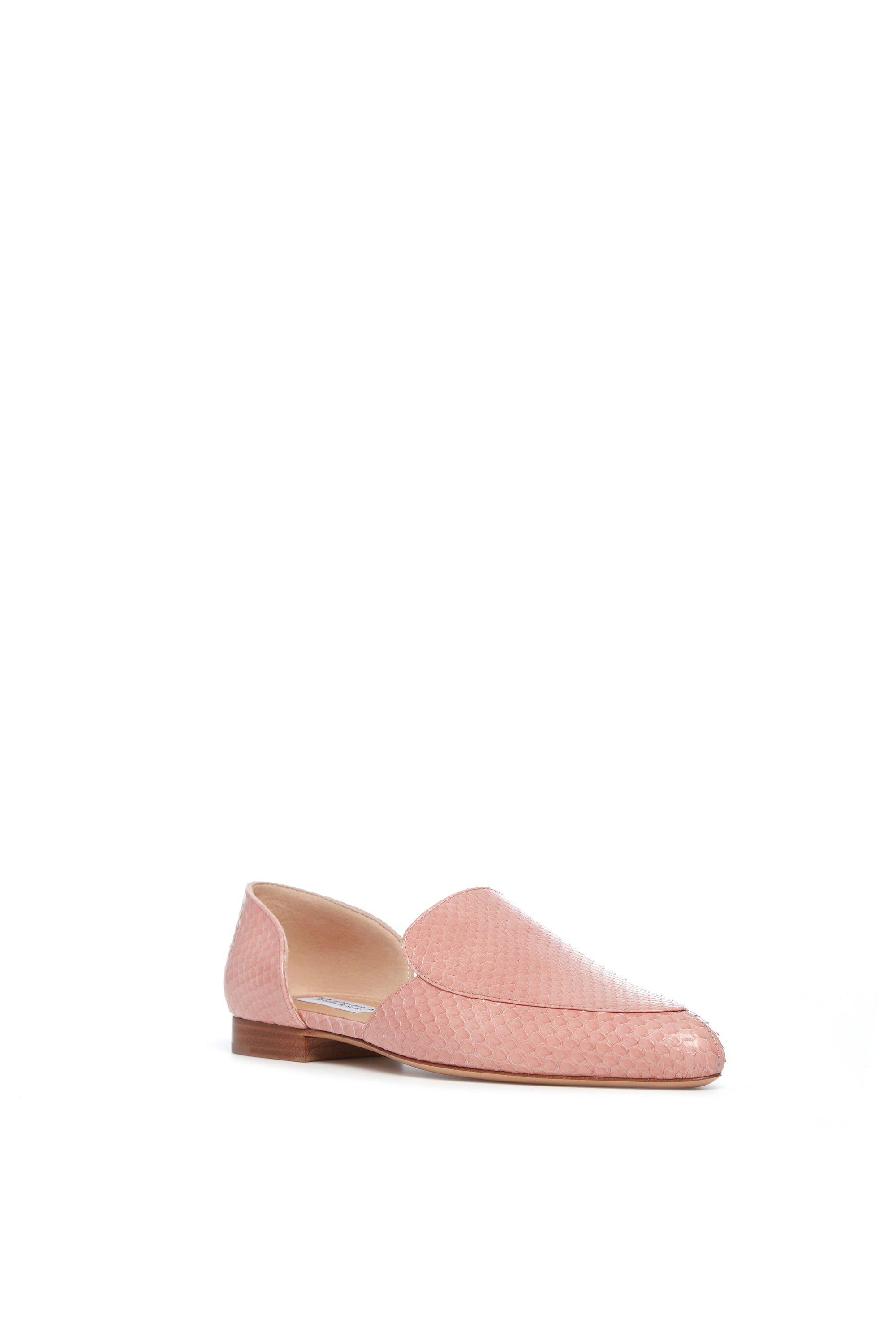 Jax Flat Shoe in Light Pink Snakeskin - Women's Comfortable Ballet Flats for Work, Travel & Everyday Wear