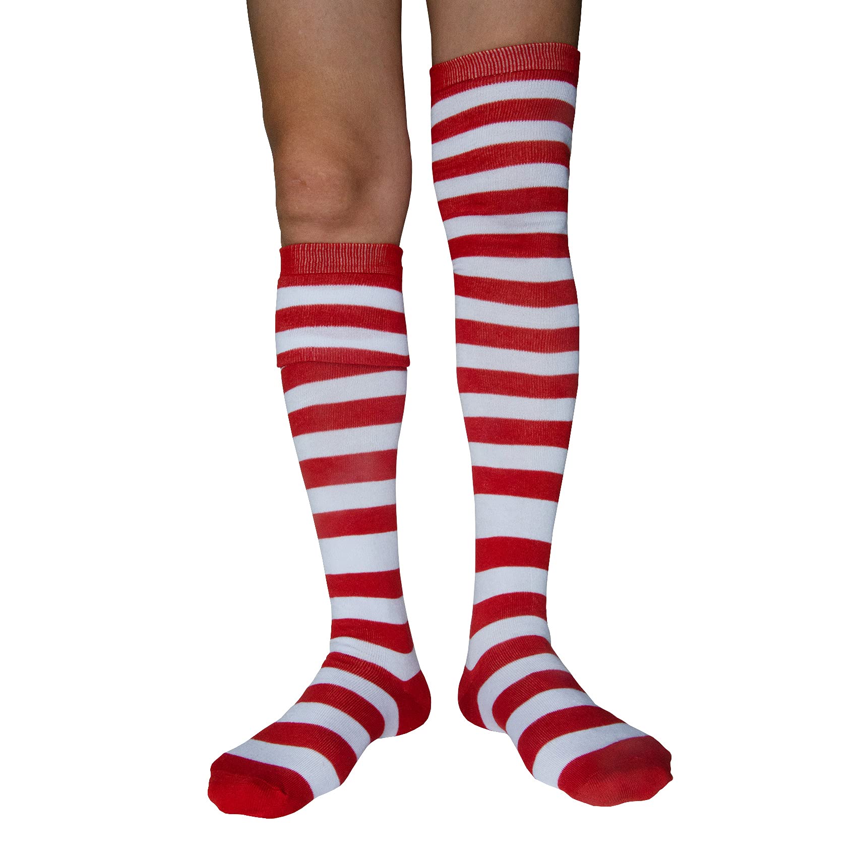 Women's Striped Thigh High Socks - Cotton Warm Over Knee Stockings, Extra Long Leg Warmers for Winter, Cosplay & Goth Style - Perfect for Cold Weather, Halloween Costumes & Fashion Outfits (LW-3)