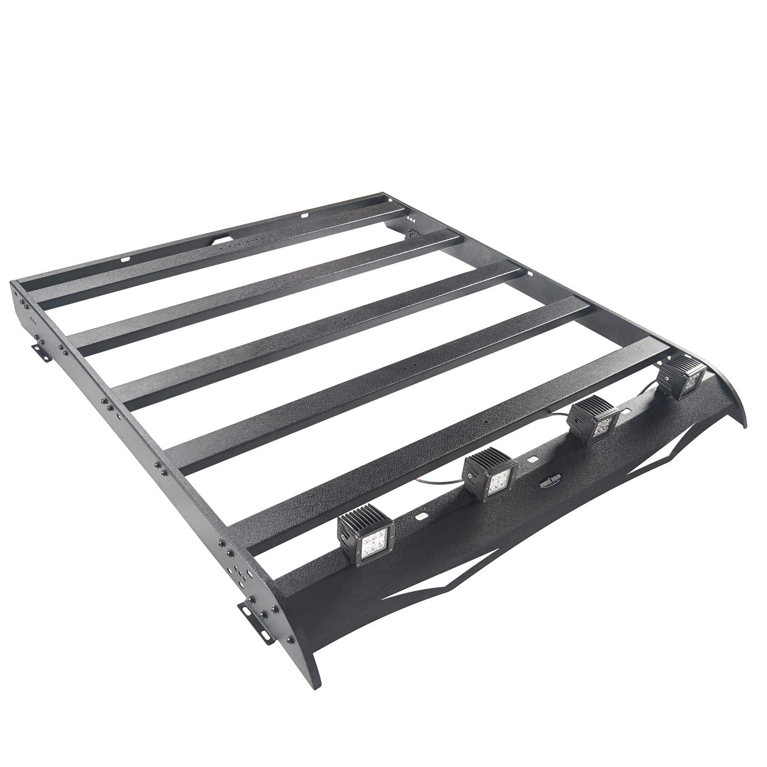 u-Box Tundra Top Roof Rack Cargo Carrier with 4X 18W LED Lights for Toyota Tundra Crewmax 4-Door Pickup Truck 2014-2021 - Heavy Duty Roof Top Luggage Carrier for Camping, Road Trips & Outdoor Adventures
