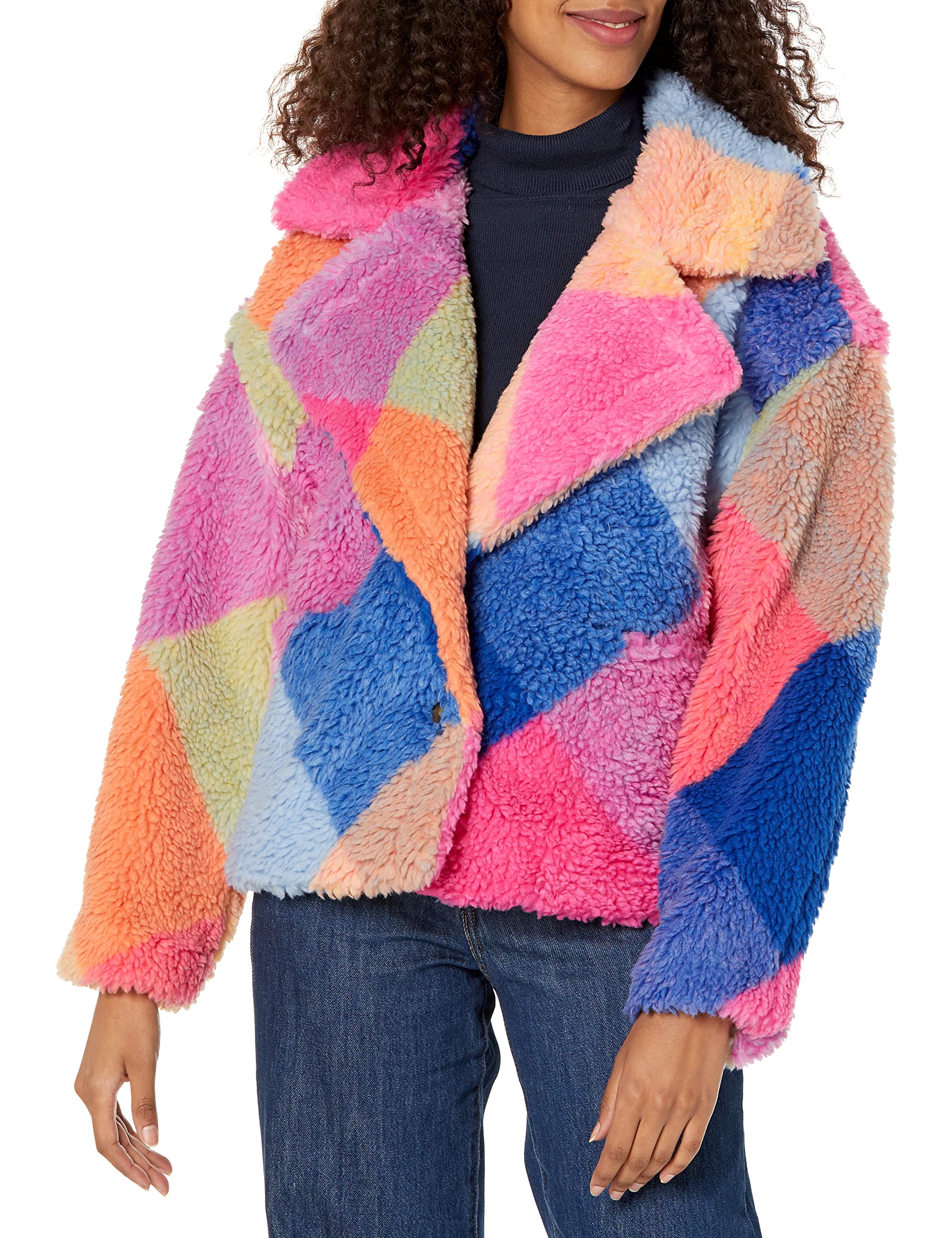 BLANKNYC Women's Plaid Teddy Coat - Soft & Stylish Winter Jacket for Women | Cozy Outerwear for Fall, Winter & Casual Outings