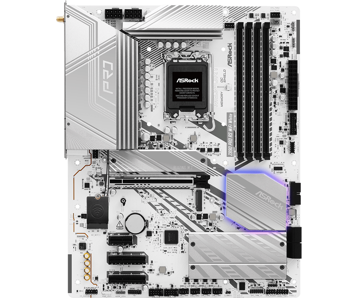 ASRock Z890 Pro RS WiFi ATX Motherboard - Intel LGA 1700 Socket, DDR5, PCIe 5.0, Dual M.2, 2.5G LAN, Wi-Fi 6 - Perfect for Gaming PC Builds & Content Creation Workstations