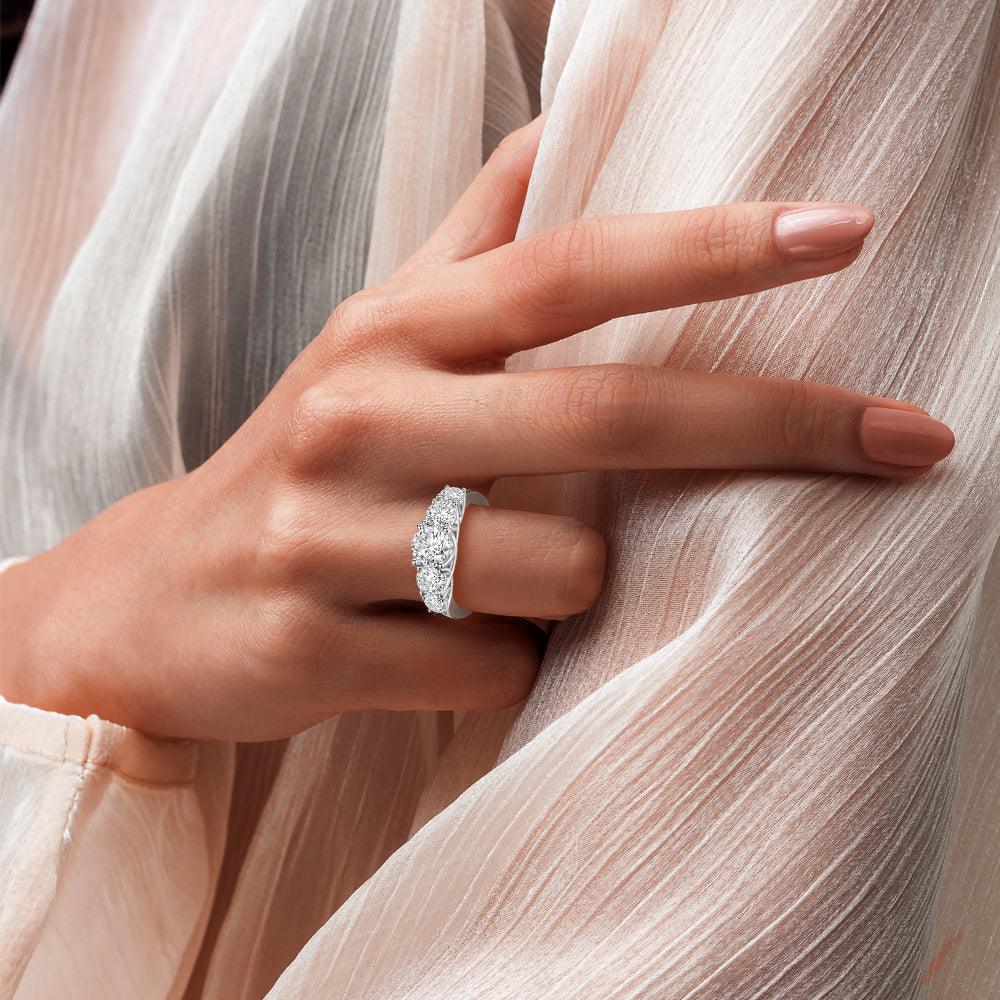 Classic Five Stone Anniversary Band Ring for Women - Elegant Wedding, Engagement & Promise Jewelry Gift - Perfect for Anniversaries, Birthdays & Special Occasions