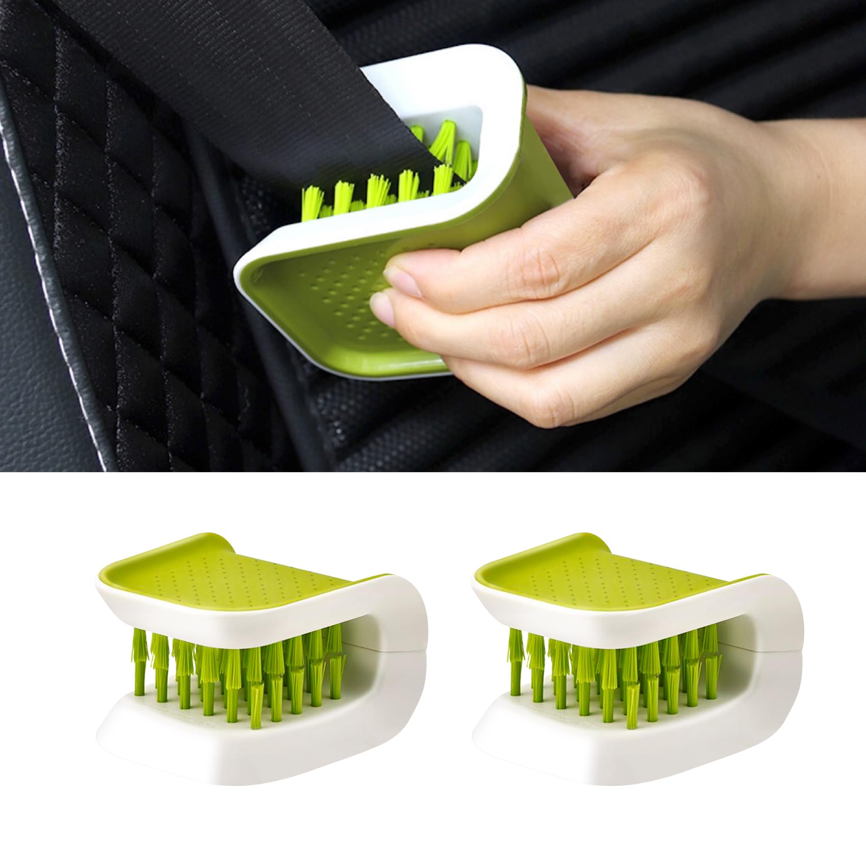 2-Pack Car Interior Dust Brush Set - Dual-Sided U-Shaped Auto Detailing Brushes for Seats, Vents & Hard-to-Reach Areas | Universal Car Cleaning Tools for Dashboard, Cup Holders & Seat Belts | Perfect for Car Wash, Detailing & Interior Maintenance