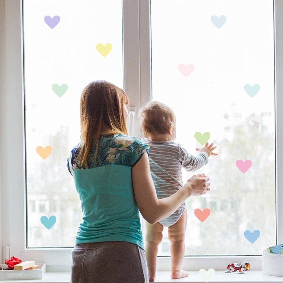 Kids Room Wall Stickers - Heart & Butterfly Decals for Nursery, Bedroom Decor | Removable Vinyl Wall Art for Girls' Room, Playroom, Baby Shower