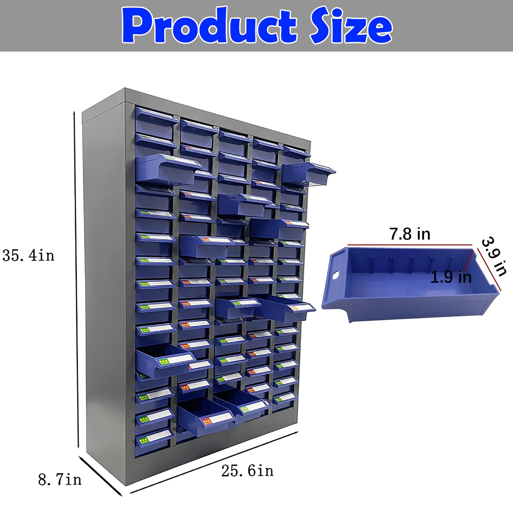 TechTongda 75-Drawer Steel Bolt & Nut Organizer - Durable Hardware Storage for Workshops