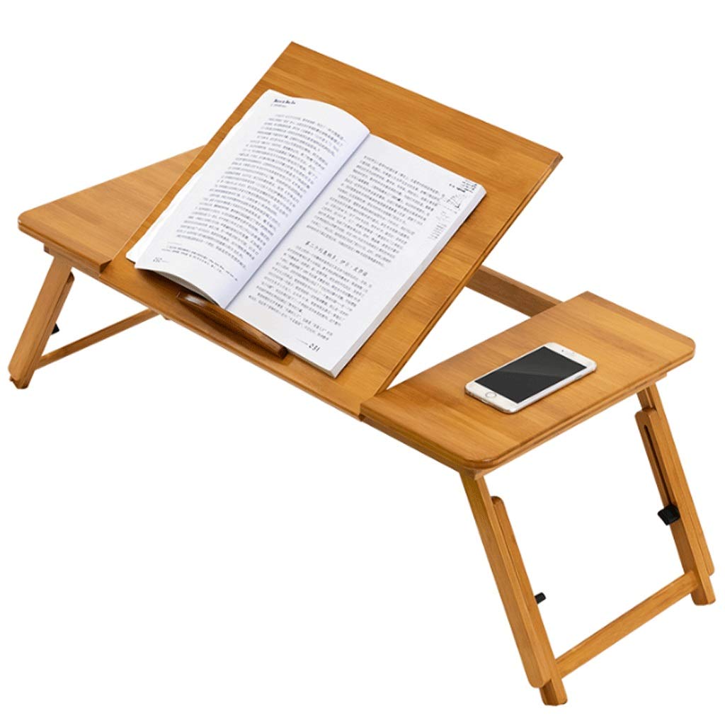 Portable Folding Camping Table - Lightweight Foldable Laptop Desk for Outdoor, Picnic, Travel & Home Use | Bed Tray, Breakfast Serving Table | Natural Wood Color | Perfect for Camping, Beach, Dorm & Office