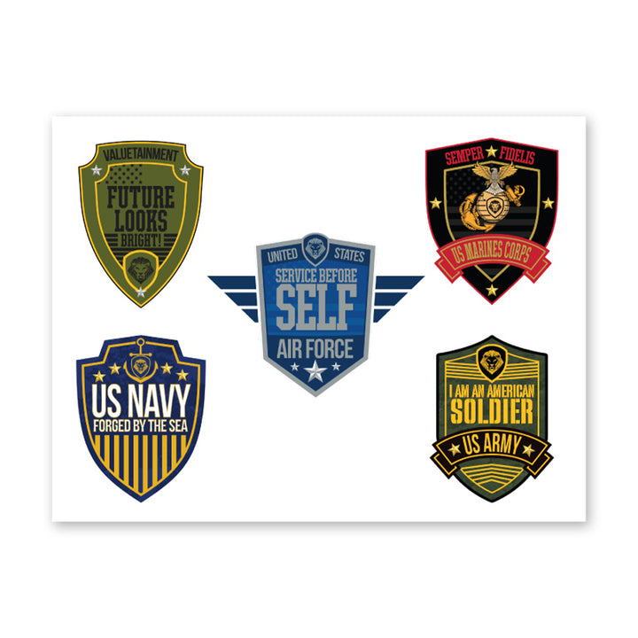 Future Looks Bright Armed Forces Multi Stickers 5pcs - Patriotic Decals for Cars, Laptops & Military Support - Perfect for Veterans Day, Memorial Day & Military Appreciation