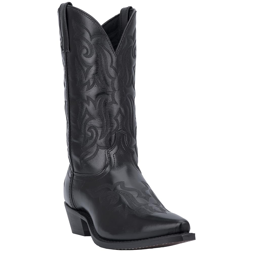 Laredo Men's Hawk Embroidered Snip Toe Casual Boots - Mid Calf Western Boots for Men, Black Cowboy Boots for Country Style & Outdoor Wear