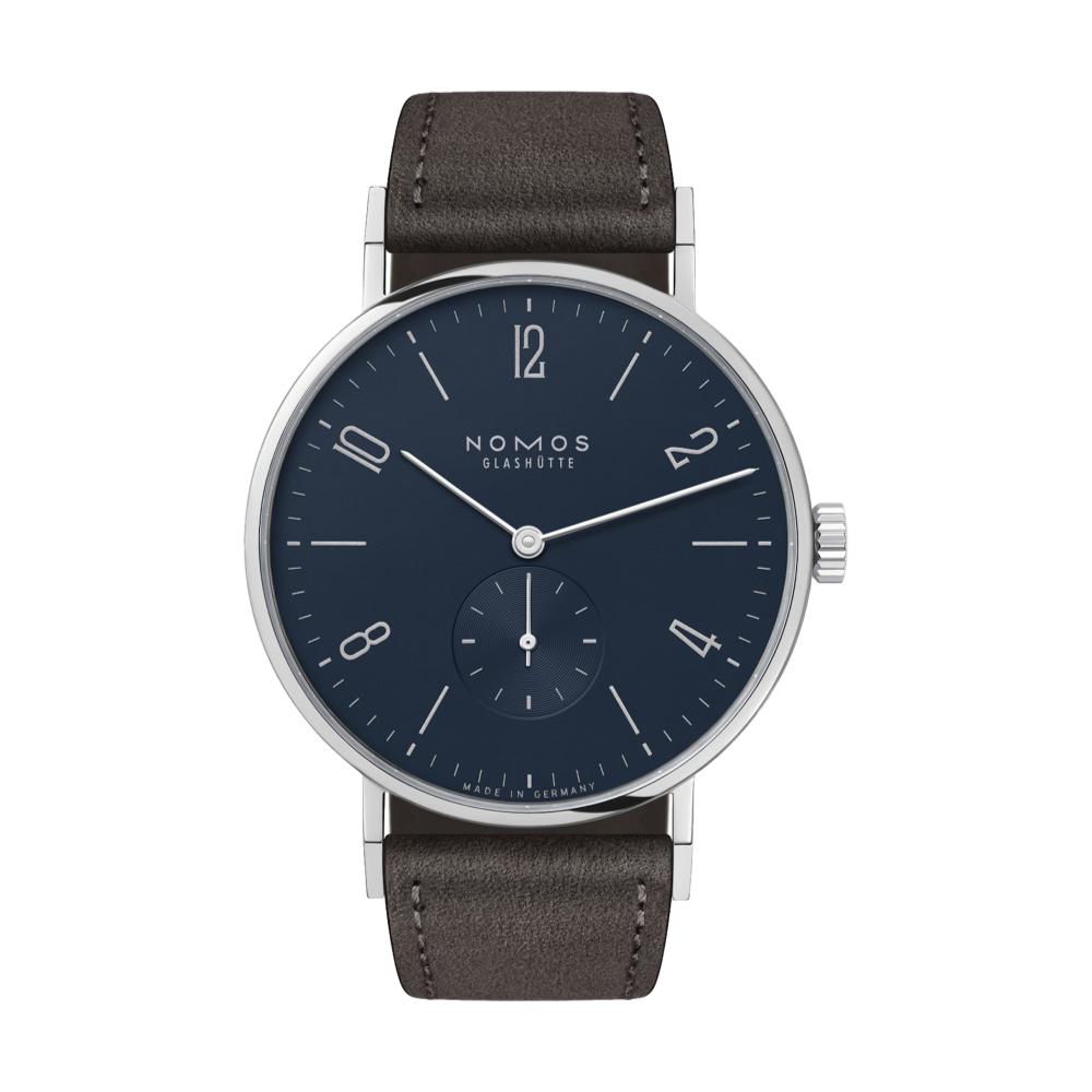 Tangente 38mm Midnight Blue Leather Strap Watch | Minimalist Dress Watch for Men & Women | Perfect for Business, Formal Events & Everyday Wear