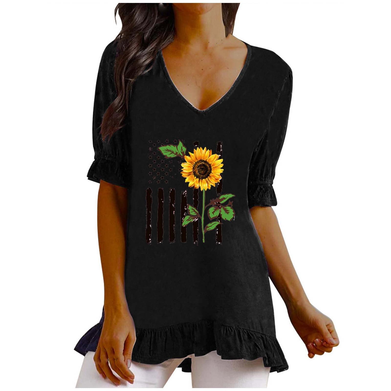 Boatime Women's Summer Blouse - Short Sleeve Crewneck Flowy Tunic Top for Workout, Office & Casual Wear | Perfect for Yoga, Work & Everyday Outfits