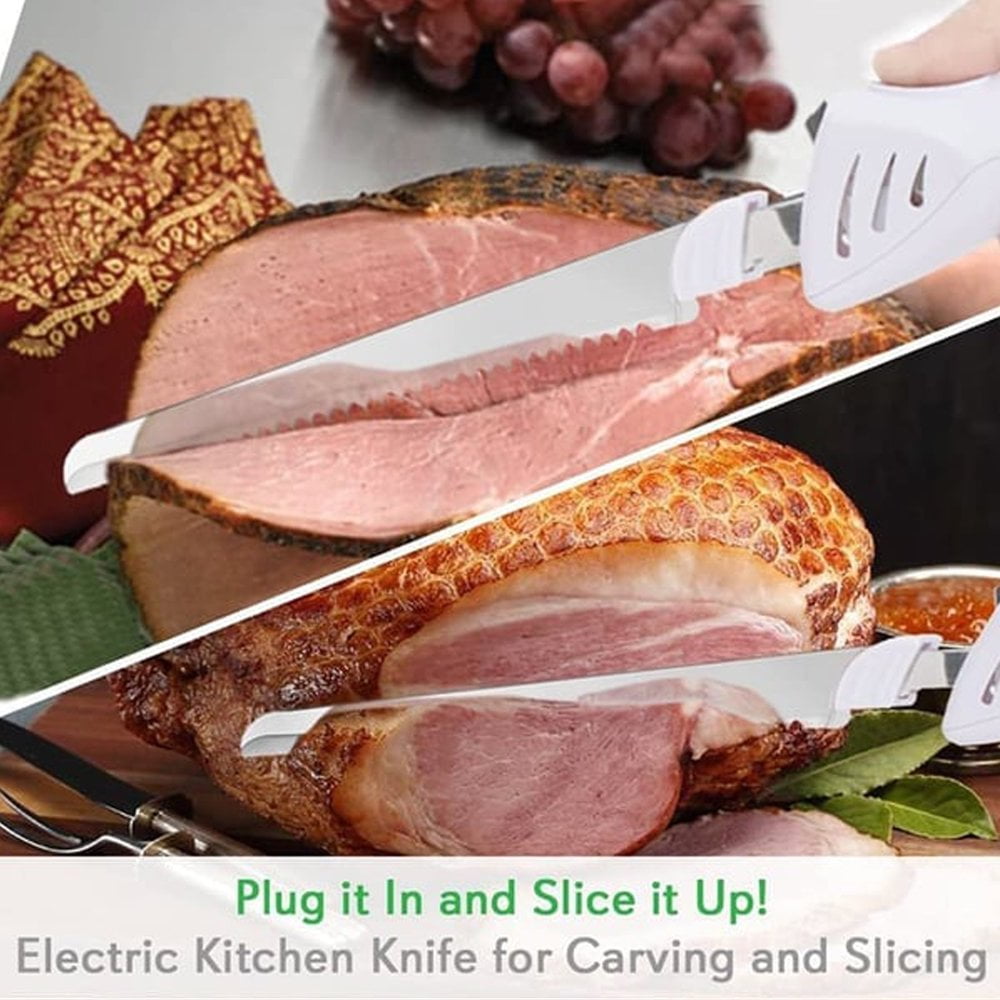 Milex 8V Lithium-Ion Cordless Electric Knife - Rechargeable Battery Powered Kitchen Knife for Slicing Meat, Bread & Vegetables | Perfect for BBQ, Camping & Home Cooking