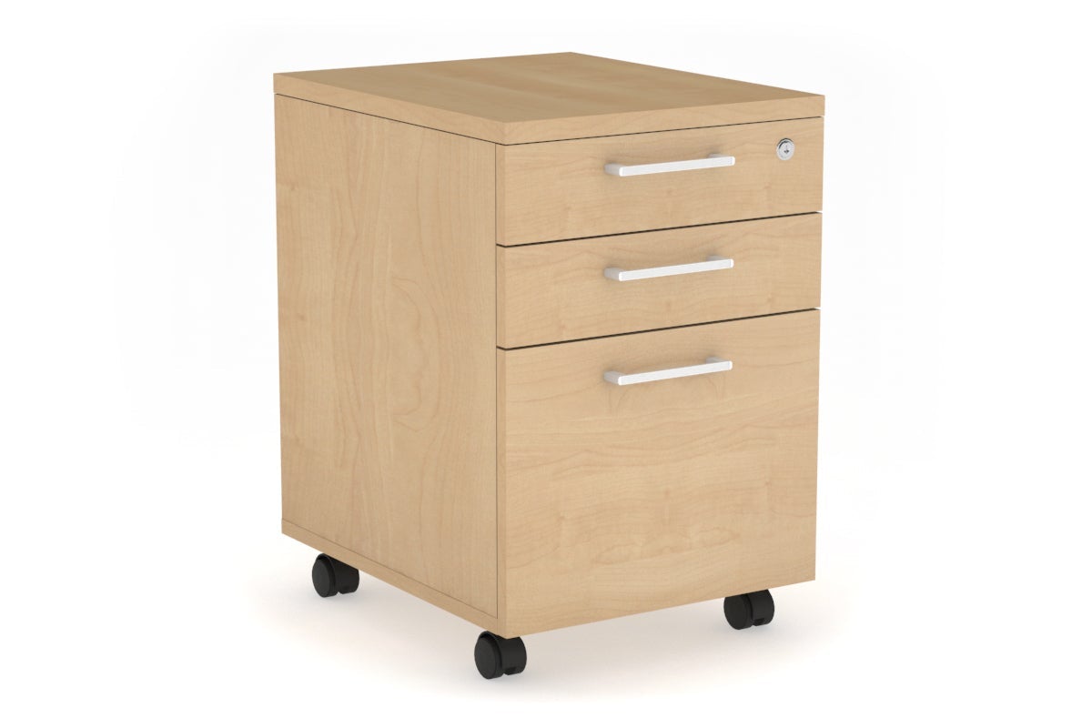 Lockable Mobile Pedestal with File Drawers - Laminate Office Storage Cabinet for Files & Supplies | Perfect for Home Office, Classroom & Workplace Organization