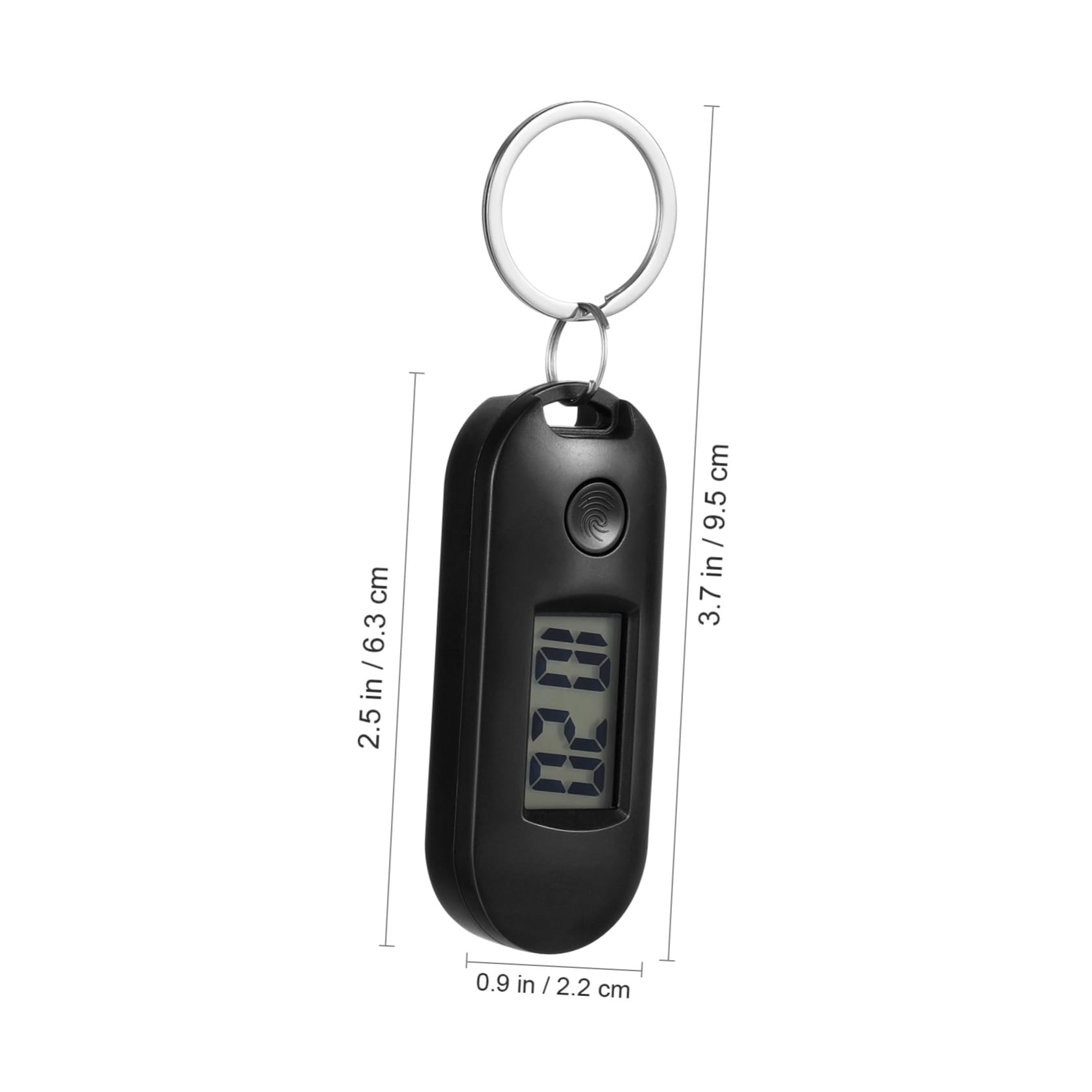 BCOATH 2-Pack Glow in The Dark Digital Keychain Watch for Boys - Black Plastic LED Key Ring Watch with Time Display - Perfect for School, Gifts, and Nighttime Visibility
