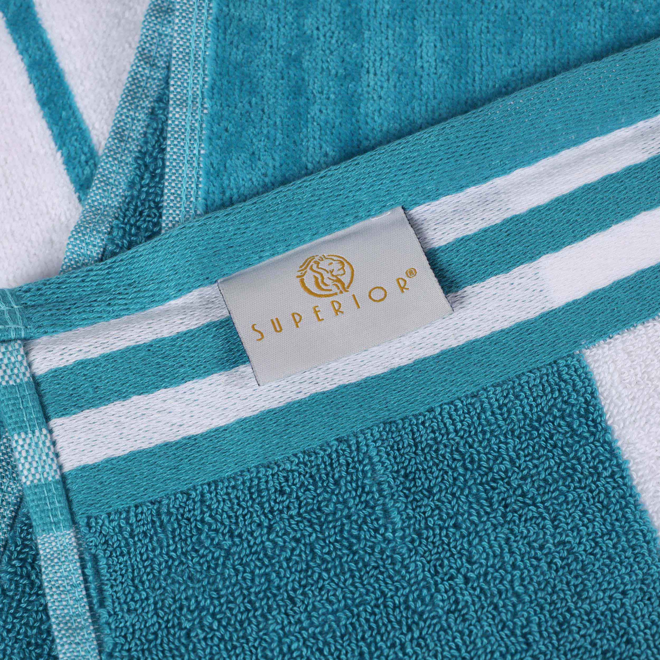 Premium Cabana Stripe Oversized Cotton Beach Towel Set (2/4/6 Pack) - Soft Quick-Dry Bath Towels for Pool, Beach, Yoga & Travel