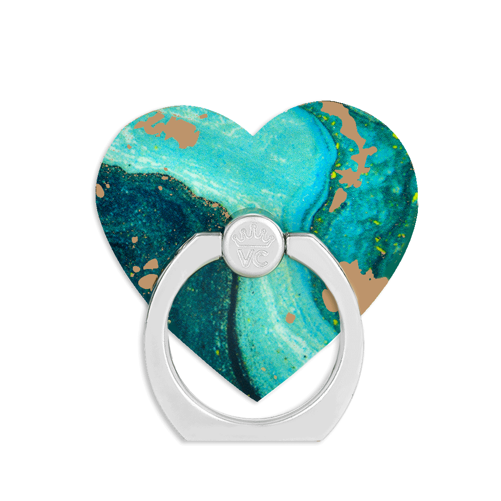 Emerald Marble Phone Ring Holder - Elegant Grip Stand for Smartphones - Perfect for Hands-Free Viewing, Selfies, and Secure Holding