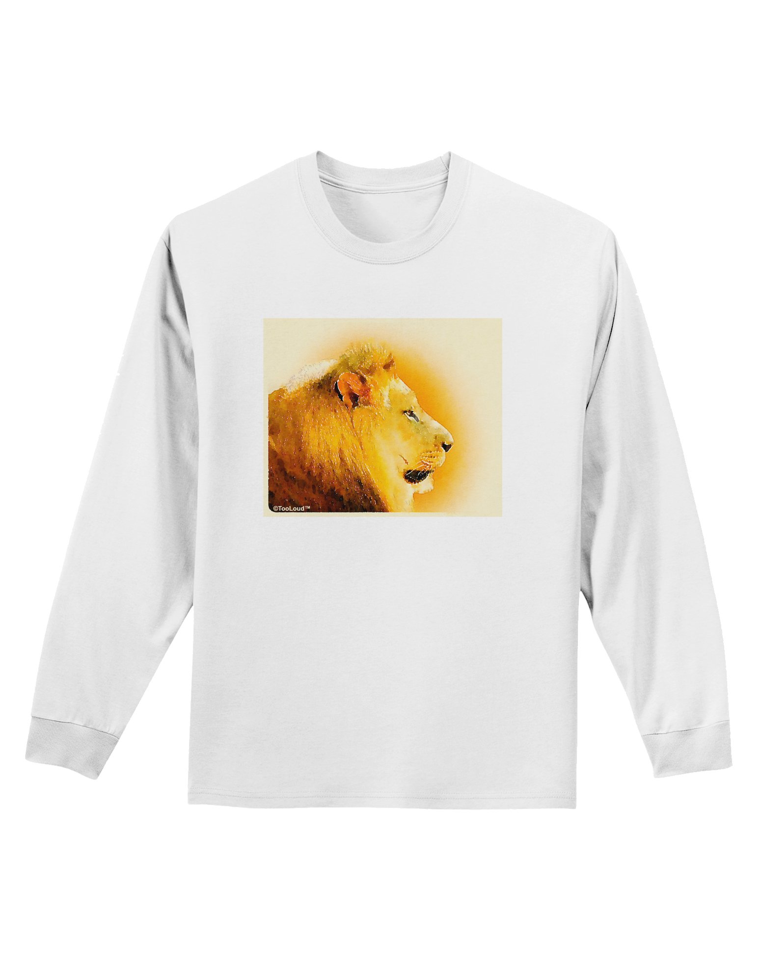 TOOLOUD Lion Watercolor Print Long Sleeve T-Shirt for Men & Women - Comfortable Casual Wear for Outdoors, Travel & Everyday Use