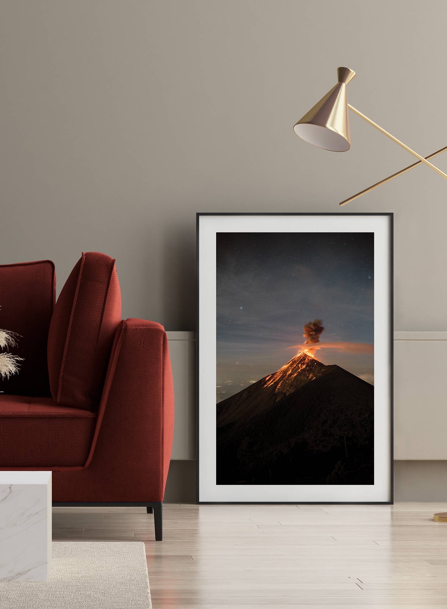 Grandiose Eruption Wall Art Poster - Volcanic Landscape Print for Home & Office Decor - Perfect for Living Room, Bedroom or Classroom Decoration