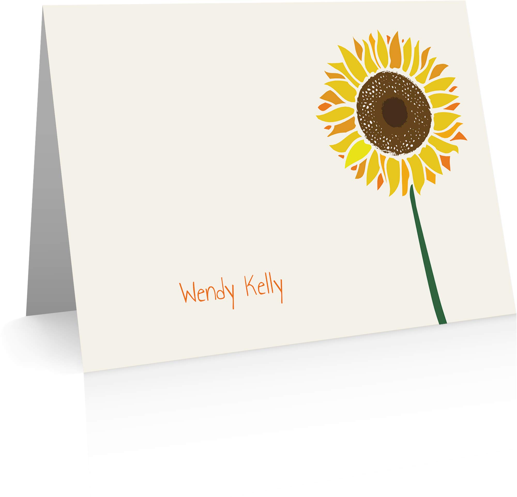 Personalized Sunflower Greeting Cards - 40 Foldover Cards with Envelopes - Perfect for Birthdays, Thank You Notes, and Special Occasions