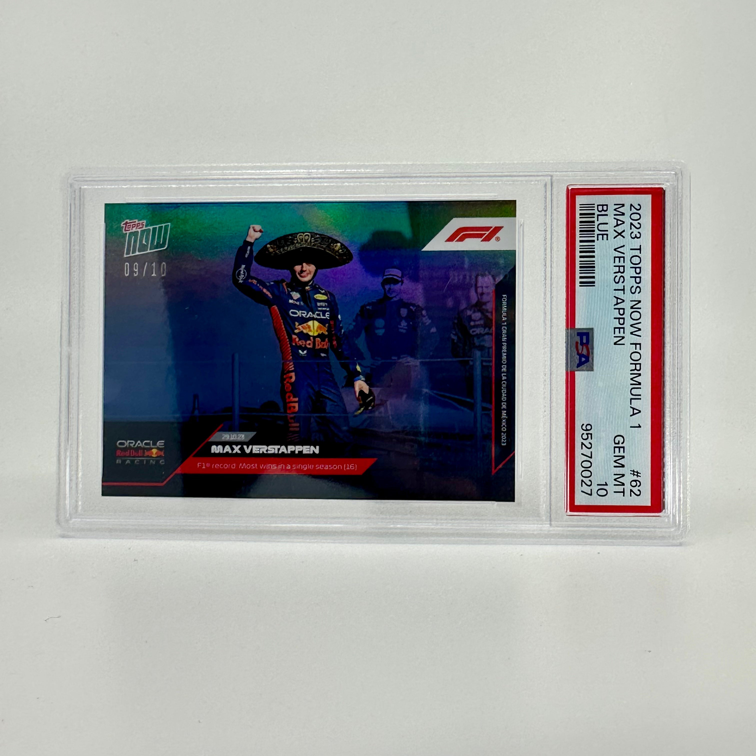 PSA 10 Graded 2009-2010 Max Verstappen #62 Blue Parallel Rookie Card - Perfect for F1 Collectors & Racing Memorabilia Displays