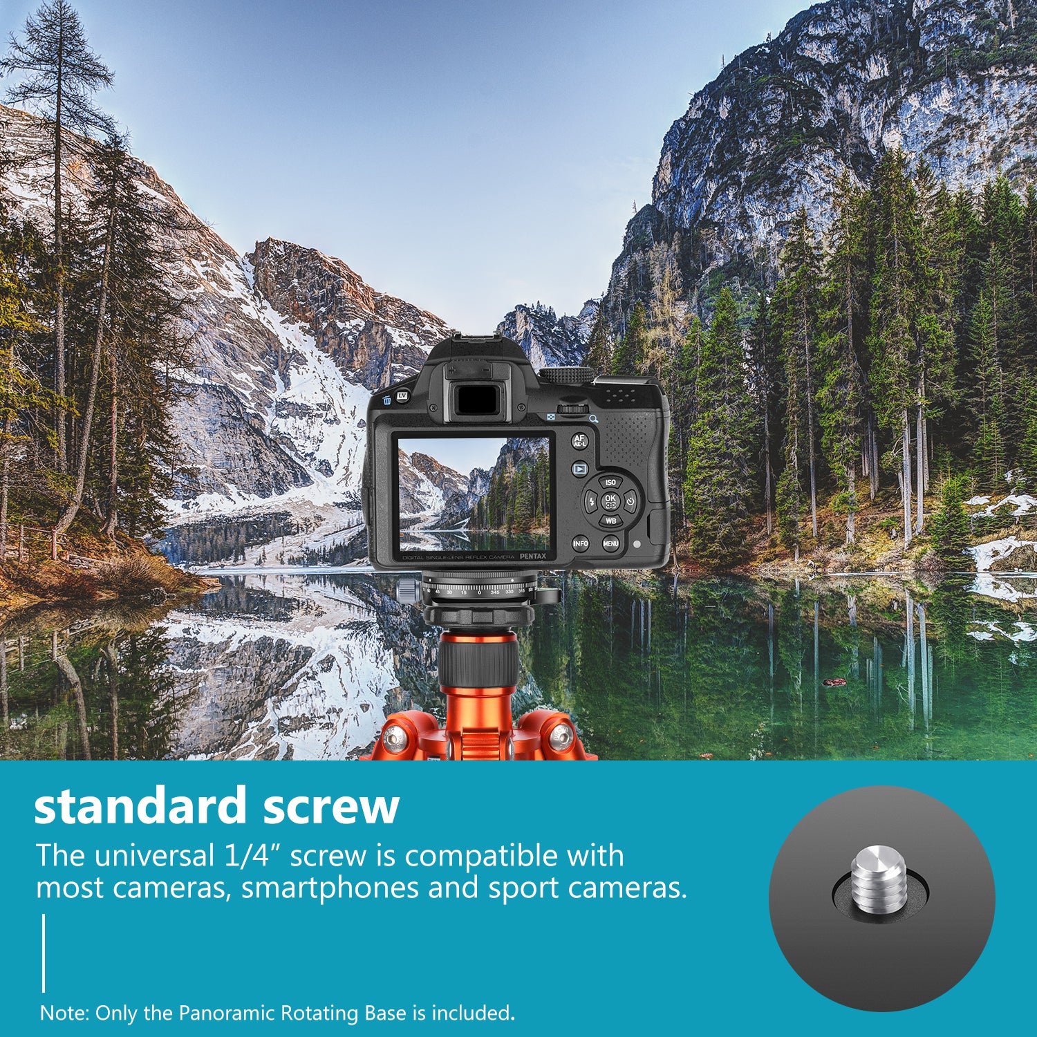 NEEWER 360° Panoramic Panning Base for DSLR & Mirrorless Cameras - Smooth Rotation for Time-Lapse & Panoramic Photography - Perfect for Travel, Landscape & Astrophotography