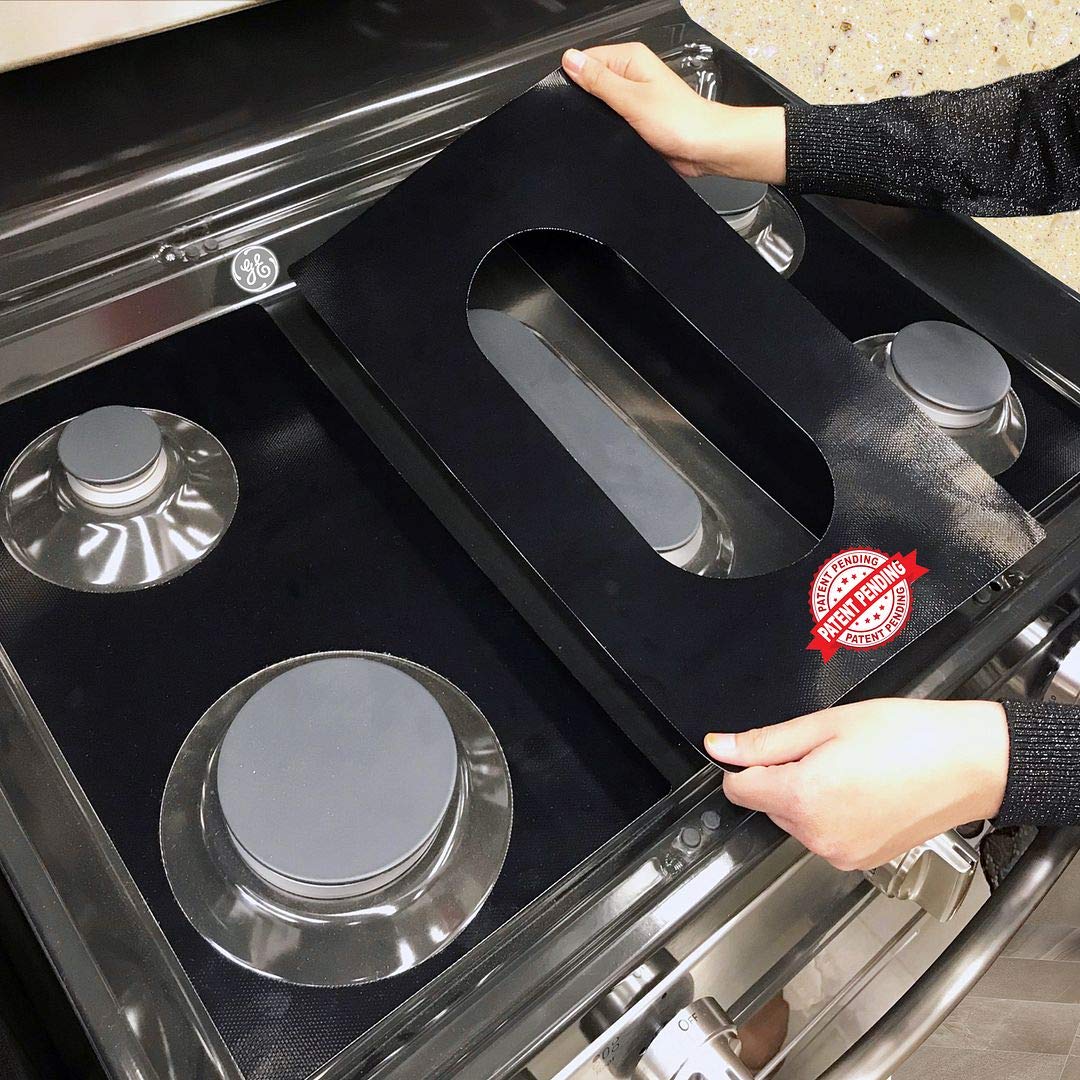Premium Plus Stove Protectors for GE Gas Range Model JGB500DEP2BB - Custom Cut, Easy to Clean Stove Liner - Made in USA - Perfect for Kitchen Safety & Countertop Protection