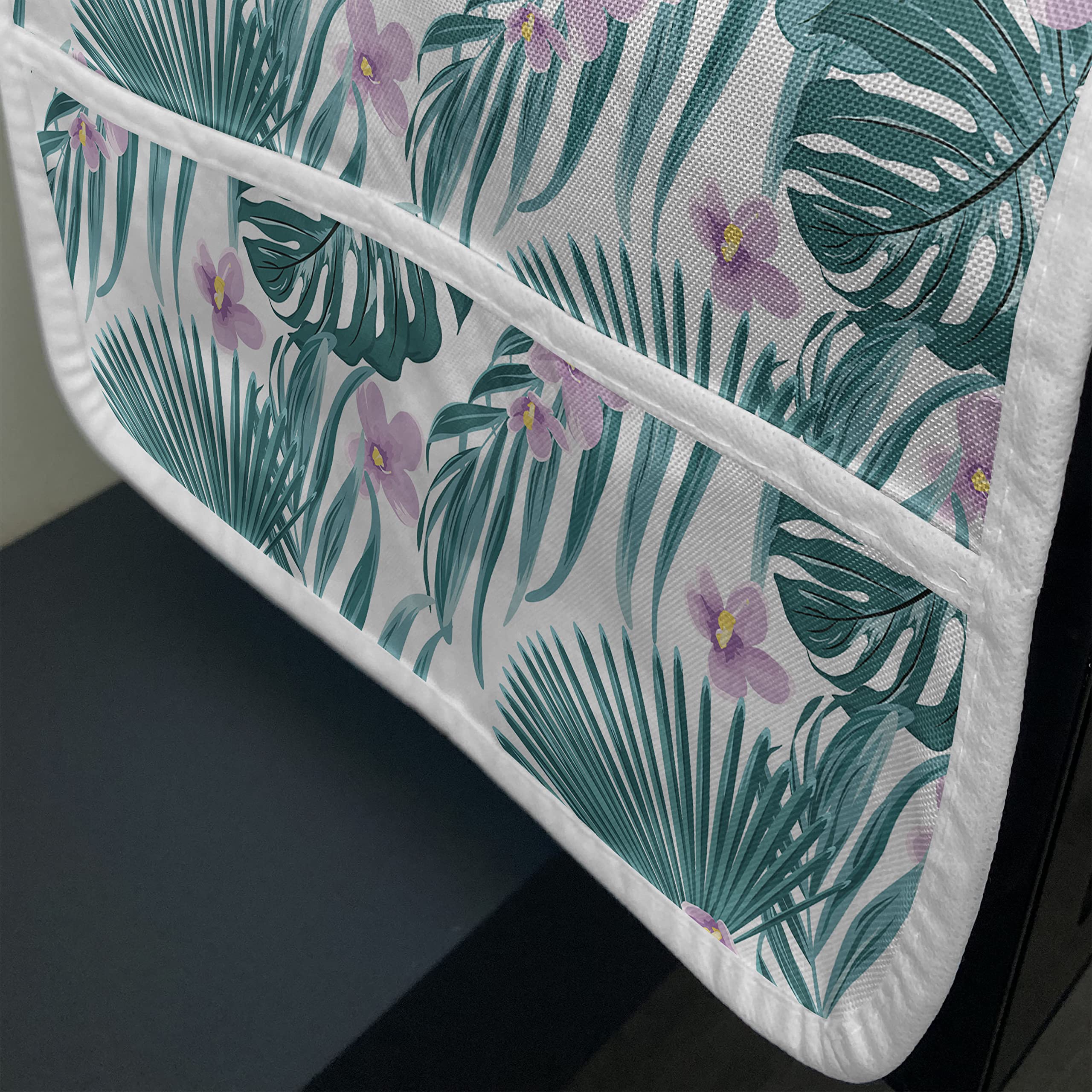 Ambesonne Tropical Microwave Cover - Waterproof Kitchen Organizer with Pockets, 36
