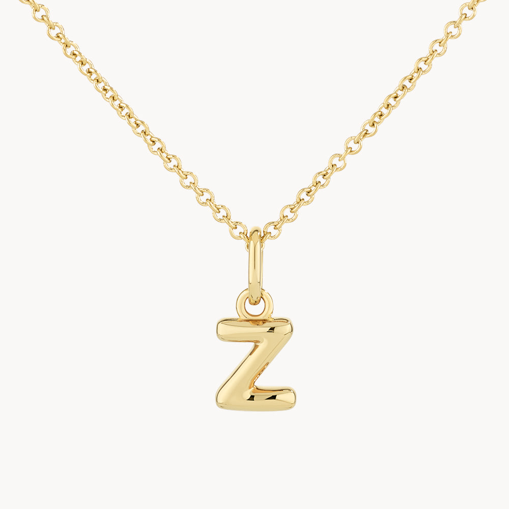 Gold Bubble Letter Necklace - Personalized Initial Pendant for Women - Perfect for Gifts, Birthdays & Everyday Wear