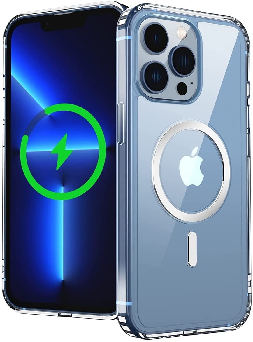 iPhone 13 Pro Max Case Slim Magnetic MagSafe Compatible - Shockproof Transparent TPU & Hard PC Cover - Wireless Charging Friendly - Perfect for Daily Use, Travel & Outdoor Activities