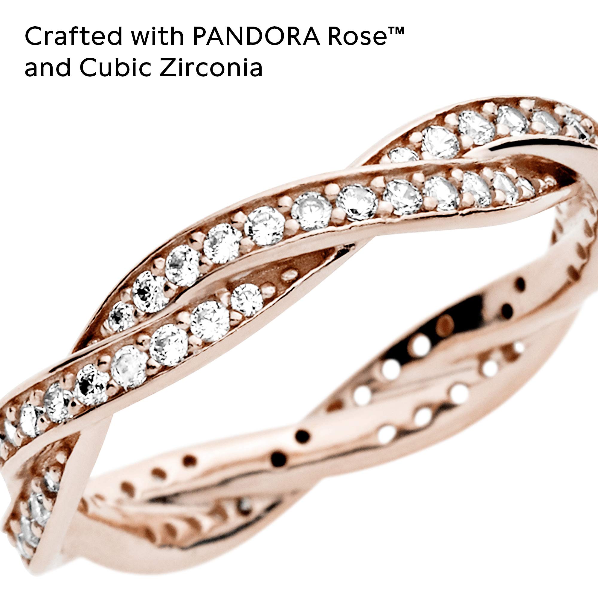 PANDORA Sparkling Twisted Lines Ring for Women - Clear Cubic Zirconia Wedding Engagement Gift - Elegant Jewelry Gift Box Included - Perfect for Anniversaries, Valentine's Day & Special Occasions