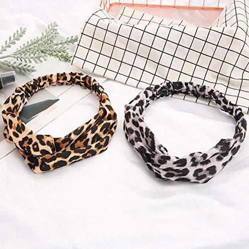 Belicia Leopard Print Headbands for Women & Girls - Fashionable Elastic Hair Bands with Twisted Criss Cross Design - Perfect for Workouts, Yoga, Sports and Everyday Style