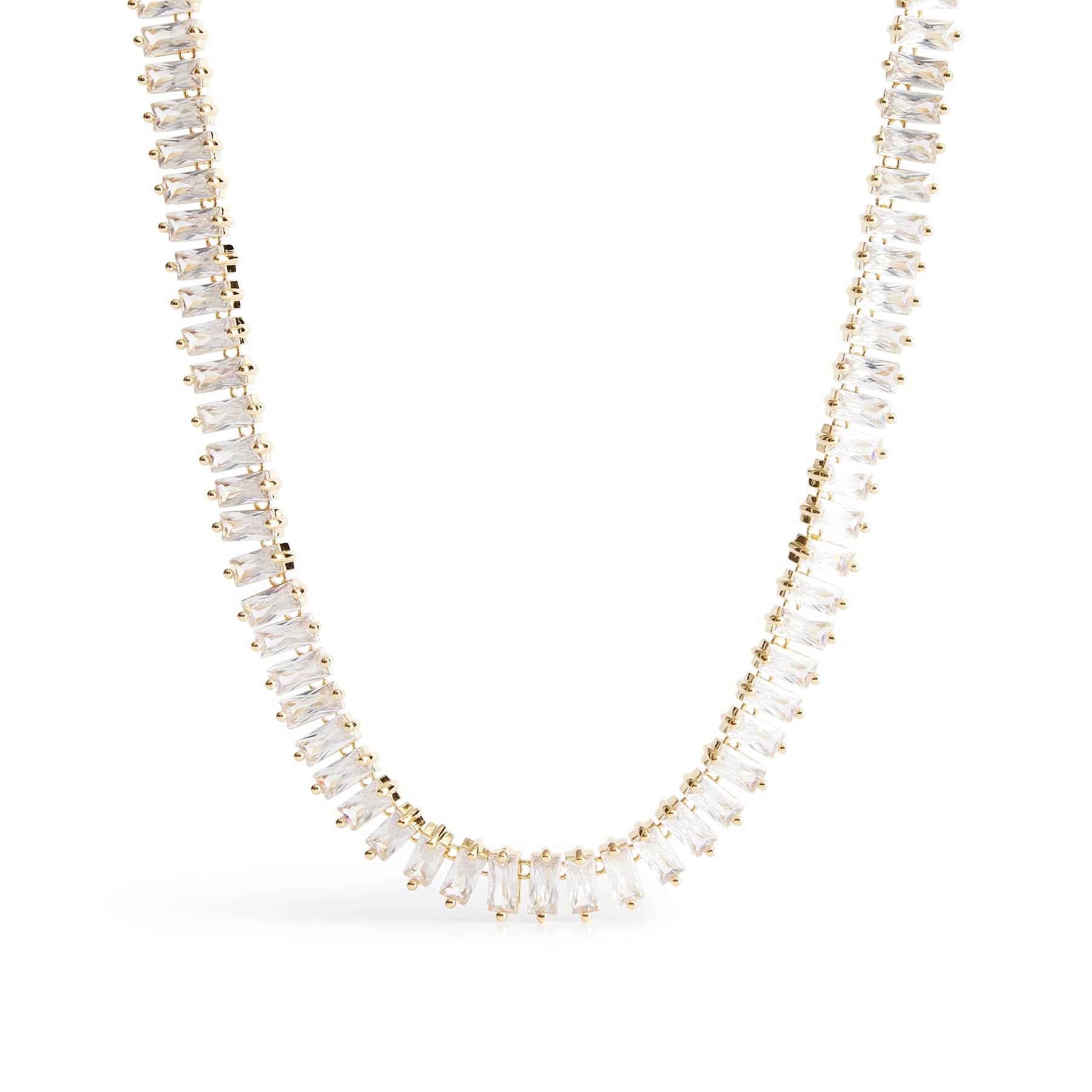 Elegant Baguette Gemstone Necklace for Women | Dainty Layering Jewelry Gift for Her | Perfect for Weddings, Date Nights & Special Occasions