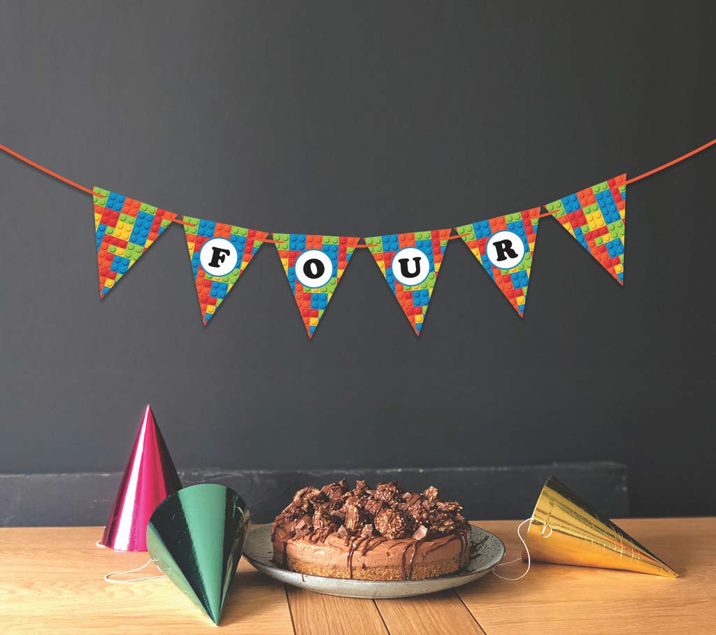 4th Birthday Party Decorations for Boys - 'I Am Four' Paper Garland, Banners & Streamers - Perfect for Kids' Birthday Celebrations & Decor
