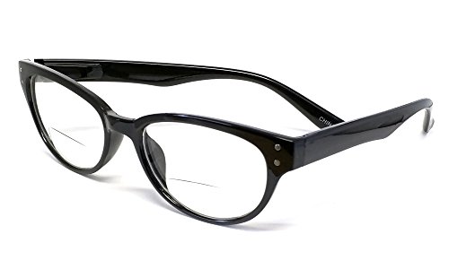 Calabria 7654 Bi-Focal Designer Reading Glasses for Women & Men - Fashionable Lightweight Eyewear for Reading & Computer Use - Perfect for Office, Home & Travel
