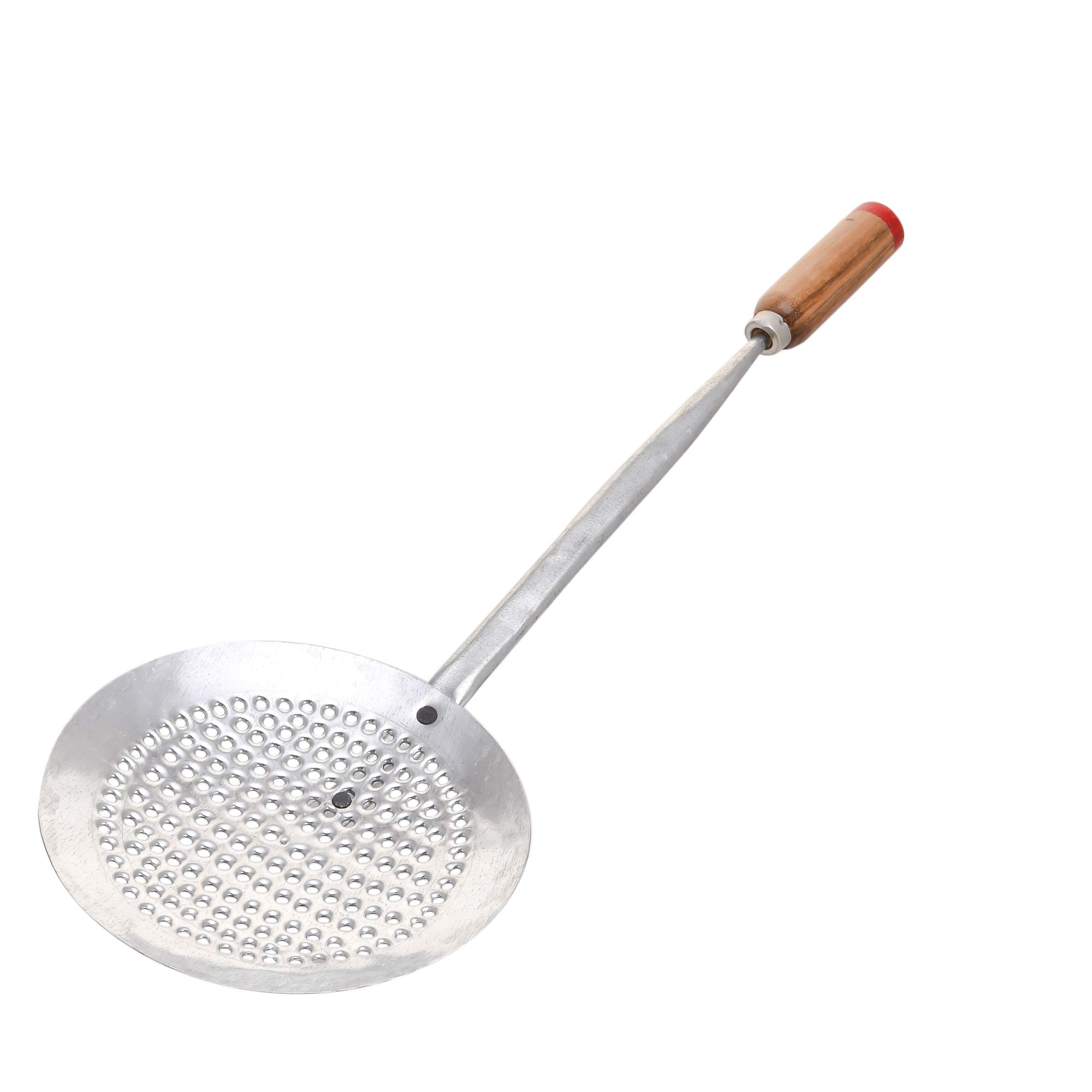 Vismays Handcrafted Iron Frying Spoon with Wooden Handle - Food Grade, Durable & Eco-Friendly Kitchen Tool for Indian Cooking | Perfect for Stirring, Flipping & Serving Traditional Dishes | Made in India