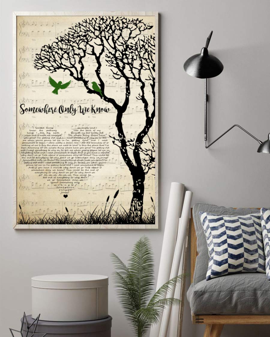 Heart Tree Birds Song Lyrics Poster - 12x18 Wall Art for Home Decor