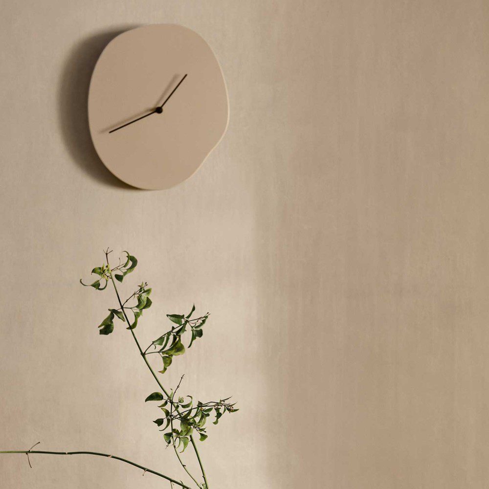 FERM LIVING Melt Wall Clock in Cashmere - Minimalist Modern Home Decor for Living Room, Bedroom & Office