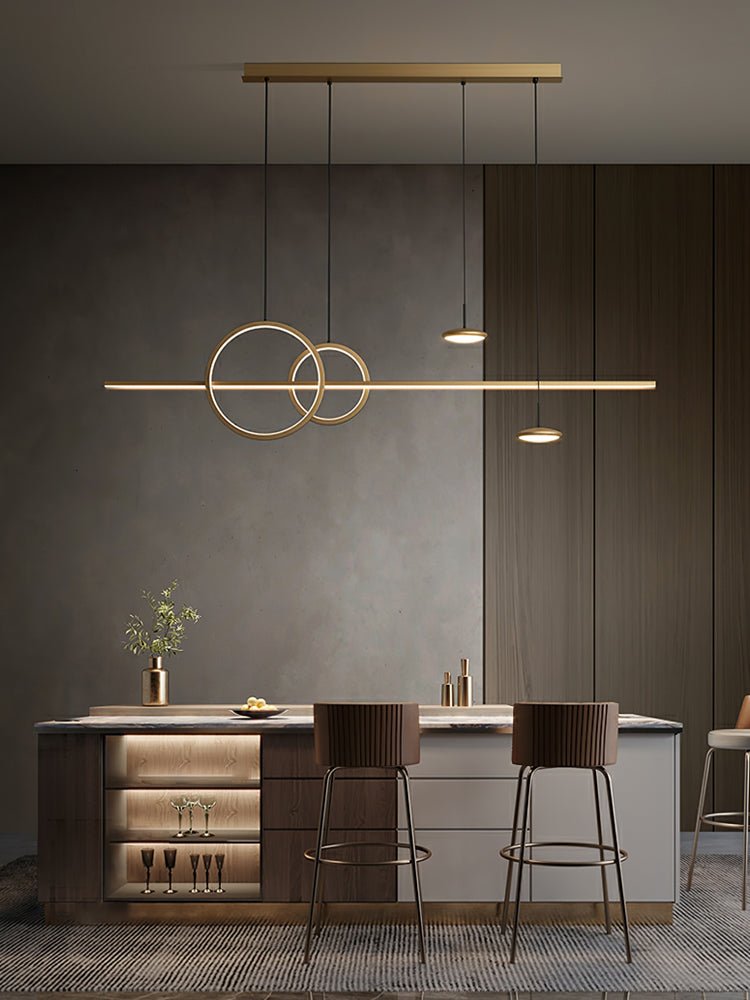 Modern Geometric Shape Chandelier - Sleek LED Ceiling Light Fixture for Dining Room, Living Room & Bedroom | Energy Efficient Contemporary Lighting for Home Decor