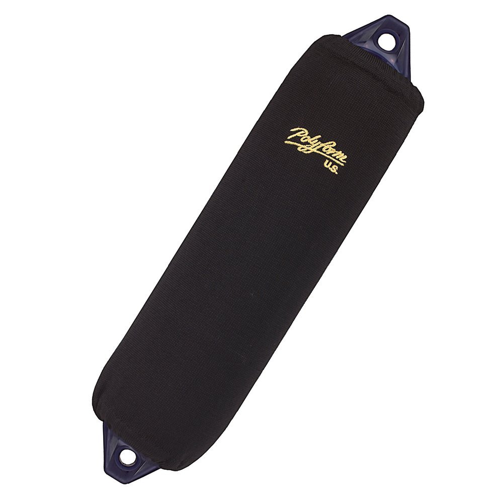 Polyform U.S. F-5 Black Marine Boat Fender Cover - Heavy Duty Protection for Docks, Piers & Watercraft (Set of 1) - Perfect for Yachts, Sailboats & Fishing Boats