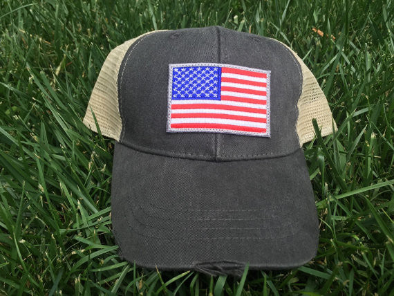USA Flag Mesh Trucker Hat Snapback - Patriotic Adjustable Baseball Cap for Men & Women - Perfect for 4th of July, BBQ, Outdoor Sports & Casual Wear